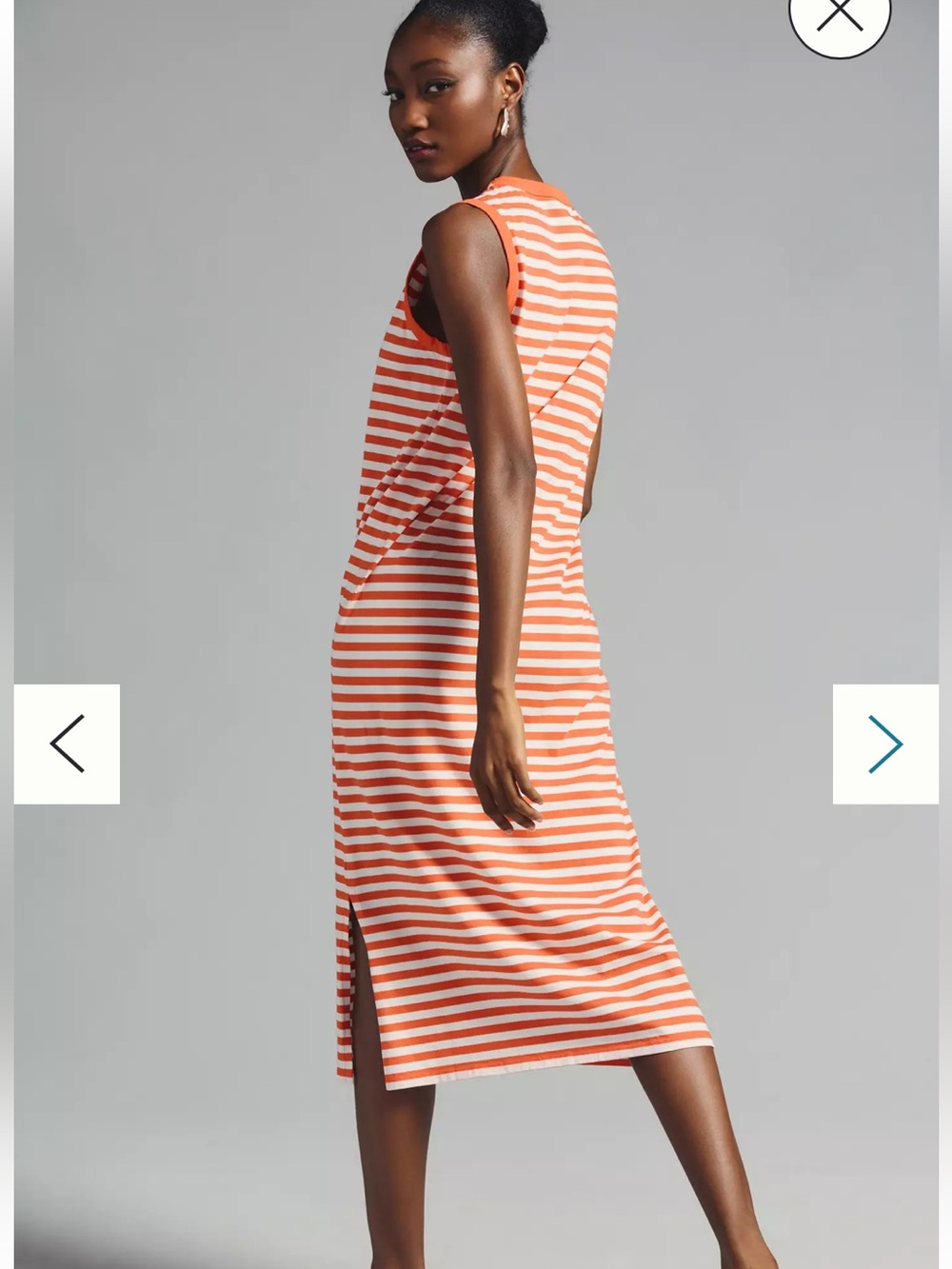 Kule The Tank Midi Dress in Orange Size Small - Picture 2 of 9